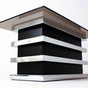 Table basse vintage noire et chromée par Belgo Chrom, 1970