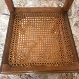 Pair of art deco chairs in wood & cane seat