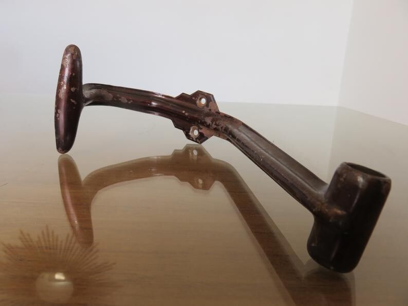 Pair of steel coatrack stamped years 30/40