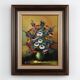 Belgian Artist, Still Life with a Bouquet of Flowers, 1950s, Oil on Canvas,