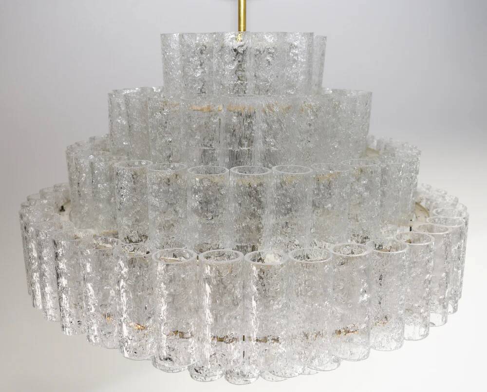 Mid-Century Murano Glass 7-Tier Ball Chandelier, Doria Leuchten