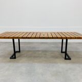 Coffee table with slats 50s bench format style Alain Richard