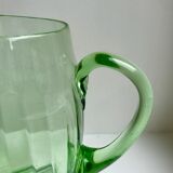 Art deco green glass pitcher / carafe 30s-40s