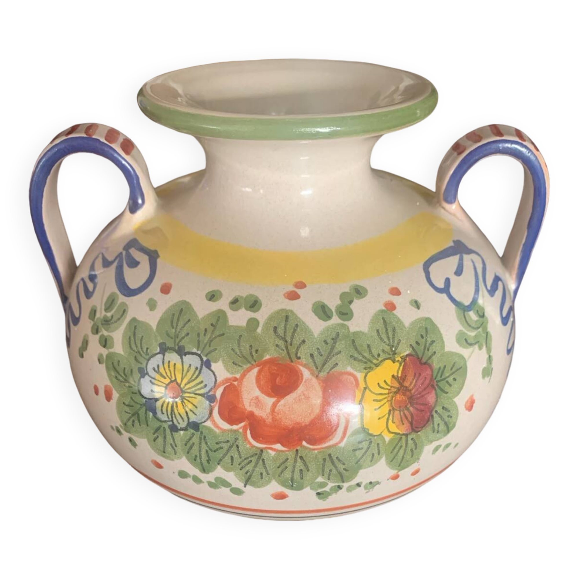 Vase italien Deruta décoration floral