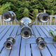 Silver-plated metal chandelier with 5 arms