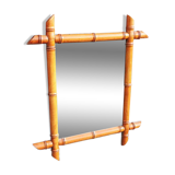 Ancien miroir en faux bambou h 44 x h 38 cm