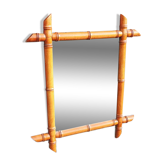 Old faux bamboo mirror h 44 x h 38 cm