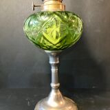 Oil lamp tinted glass and tin