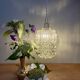 Vintage tulip pendant light in clear molded glass