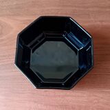 6 black tempered glass ramequins arcoroc octime series, 1980 vintage