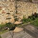 Vintage 1960-70 rattan and iron corner shelf