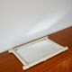 Miroir de barbier en bois effet bambou blanc 44 x 40 cm