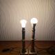 2 old brass candlestick lamp bases
