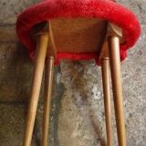 Vintage fur-lined orange-red chair