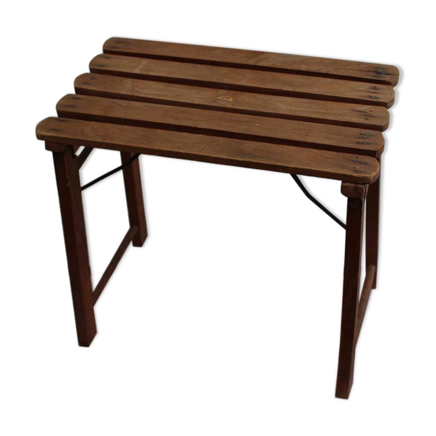 Folding wooden stool