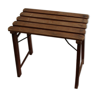 Folding wooden stool