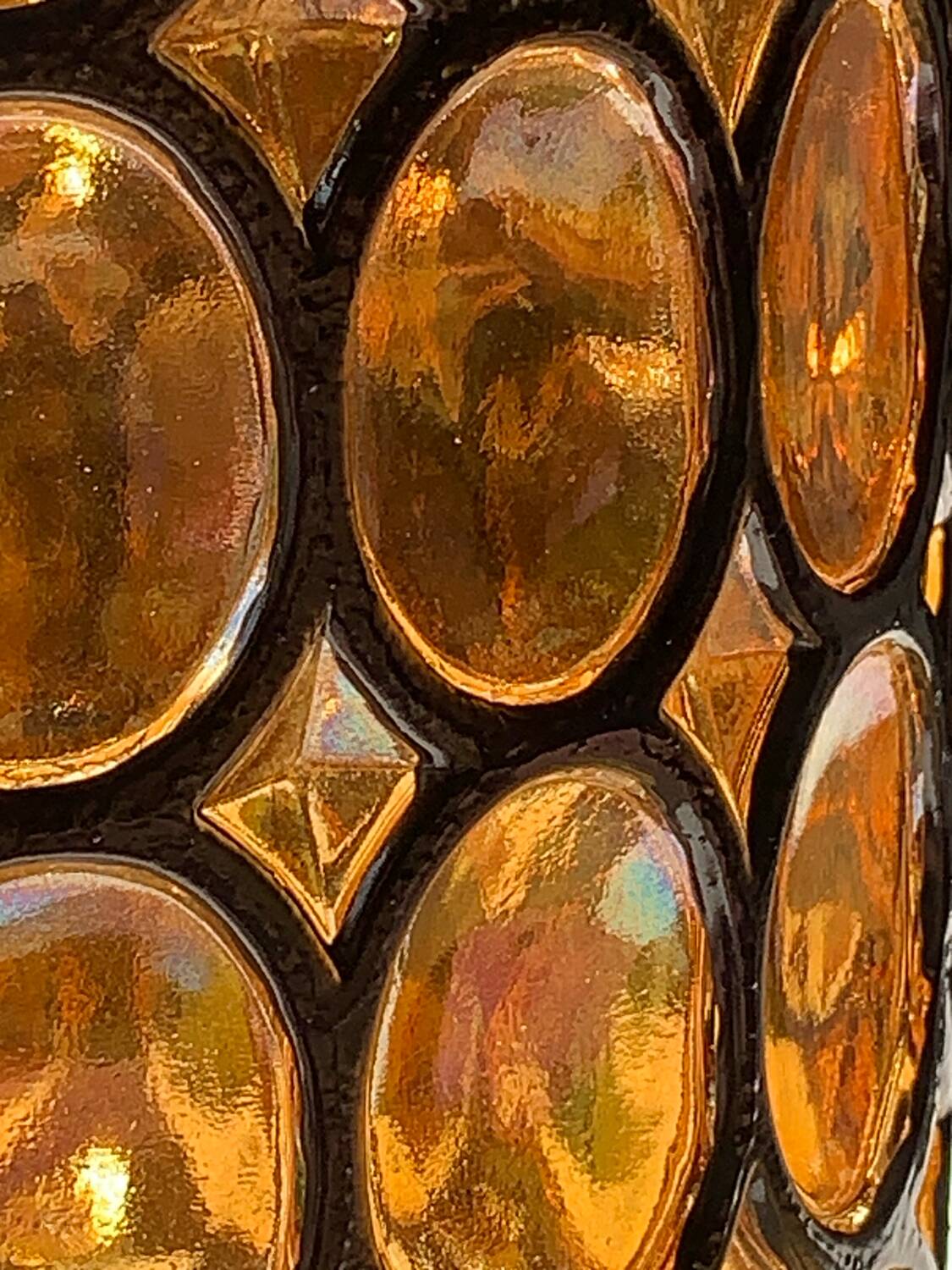 Limburg 1970s amber cloisonné glass ceiling light