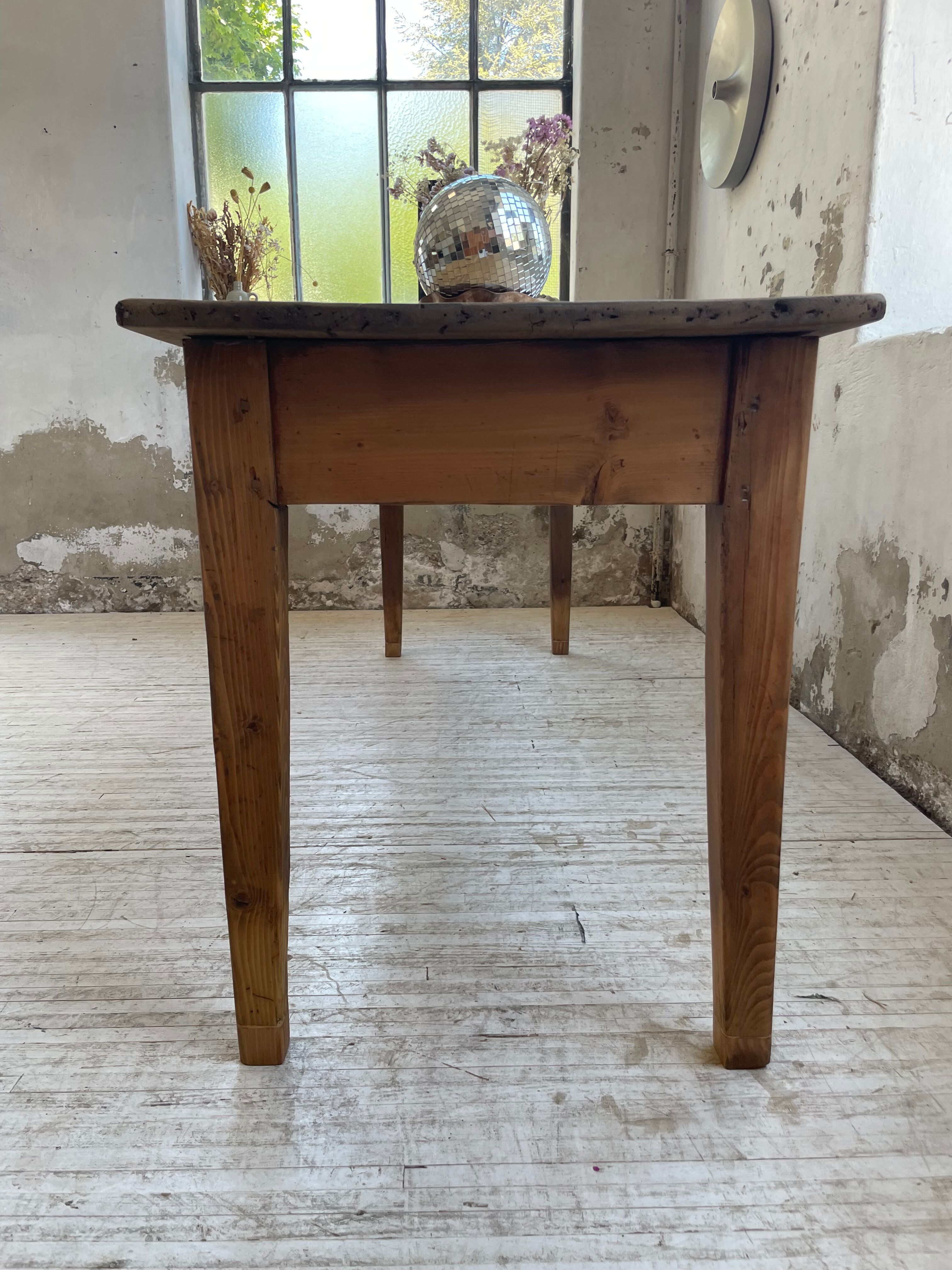 Farmhouse table pine multi-drawers