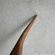 Tall Natural Wood Heron Crane Sculpture — Minimalist Brown Solid Wood Decorative Art Piece