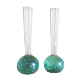 Ensemble de deux vases scandinaves en verre à bulles Soliflore, années 1960