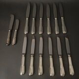 Set of 14 silver-plated knives from Christofle, uniplat model