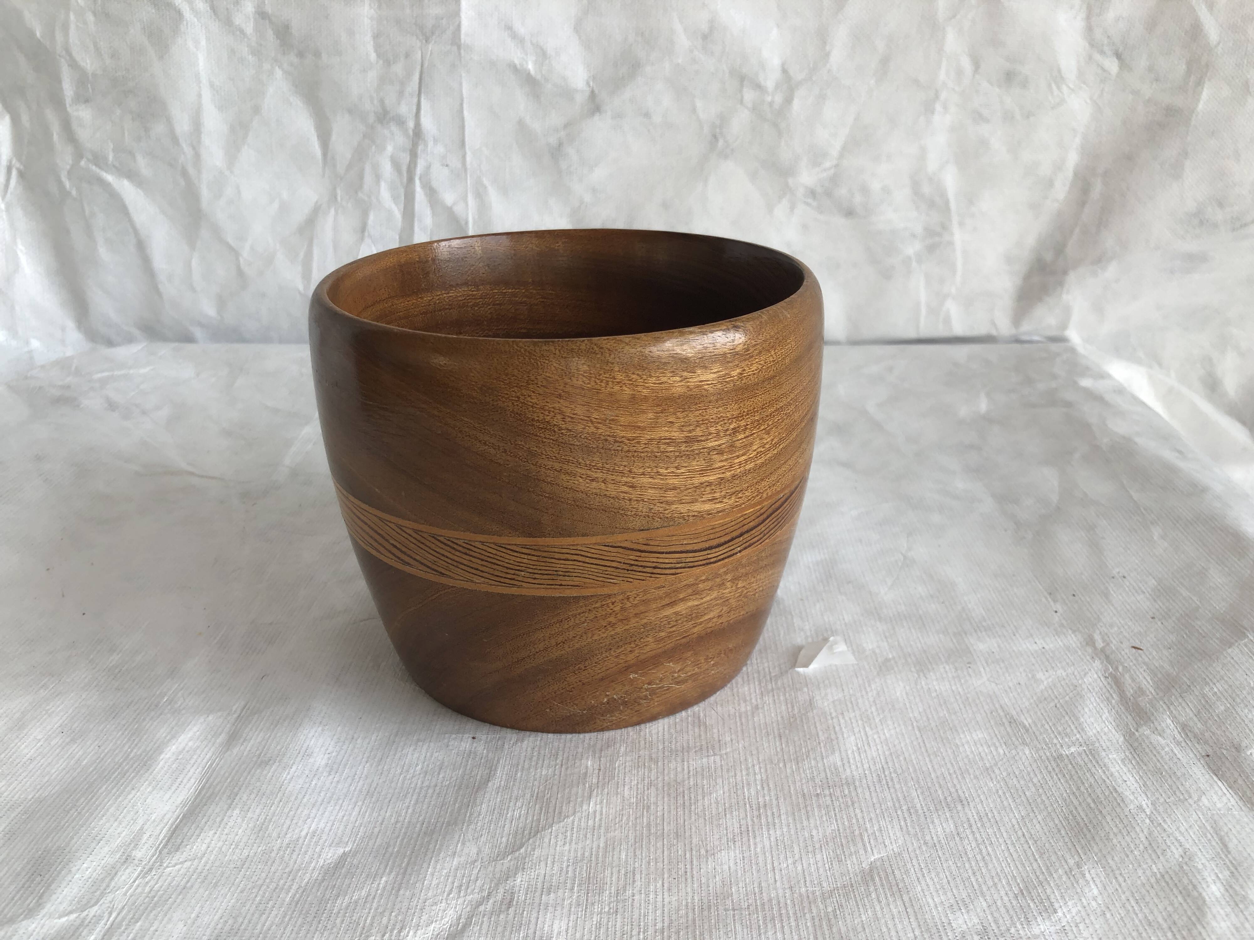 Vintage teak and birch bowl