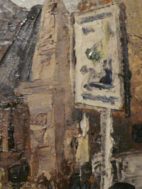 oil on canvas Paris Saint Germain des Prés the 2 Magots
