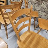 Lot of 8 country bistro chairs from the 1970s