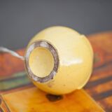 Pied de lampe en céramique craquelée jaune
