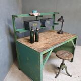 Industrial workbench, work table, desk green