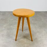 Vintage blond wood tripod stool