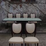 Dining Room Table and Mahogany Chairs by Fratelli Rigamonti, 1950s, Set of 7