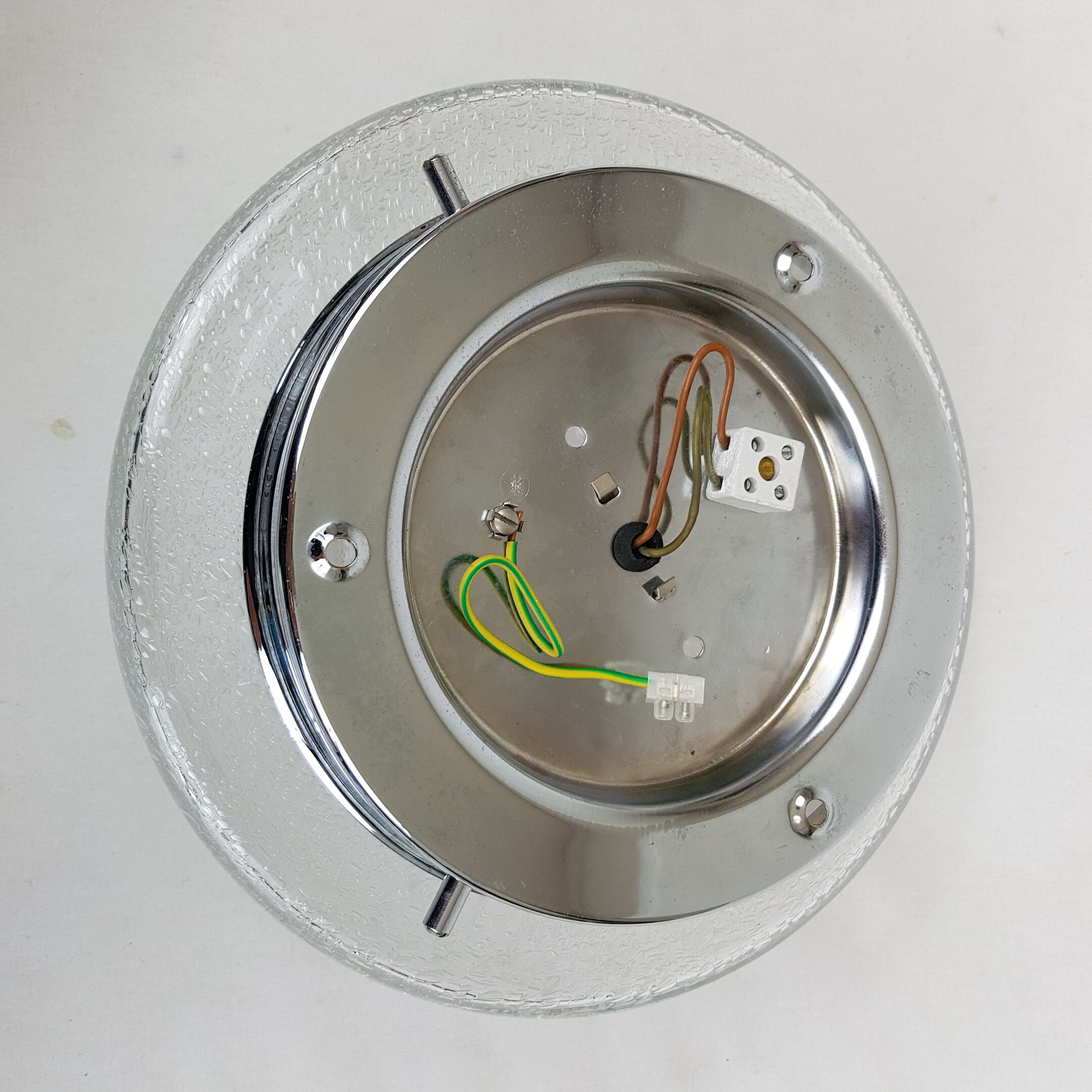 Ceiling light bubble glass and chrome