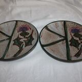 Lot of 8 plates pattern with thistles