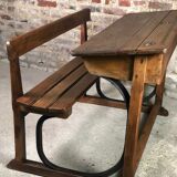 School desk in oak and iron frame 1930s