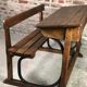 School desk in oak and iron frame 1930s