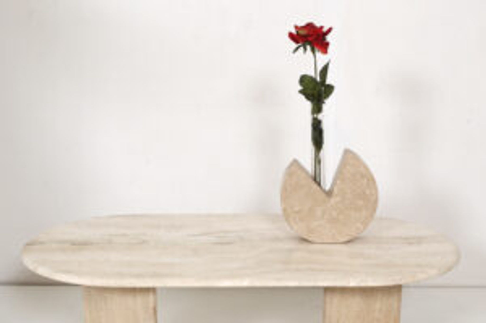 Fratelli Manelli style Travertine and glass test tube vase