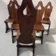 Set of six natural wood chairs "Brutalist art" 20th century