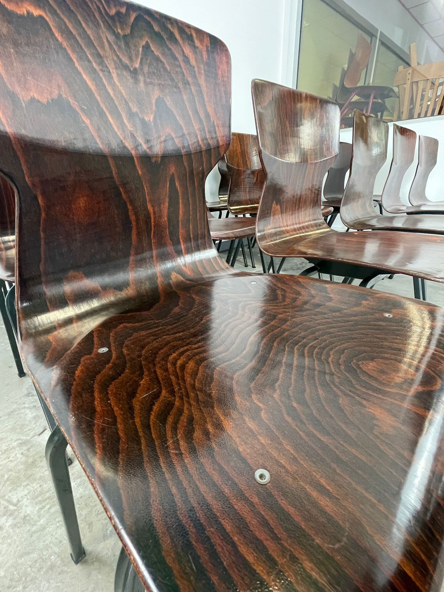 Lot of 16 obo erome chairs, 70s Germany