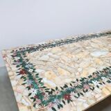 Italian vintage onyx marble floral dining table 'Edelweiss'