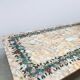 Italian vintage onyx marble floral dining table 'Edelweiss'
