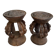 2 Dogon samba stools carved from solid wood