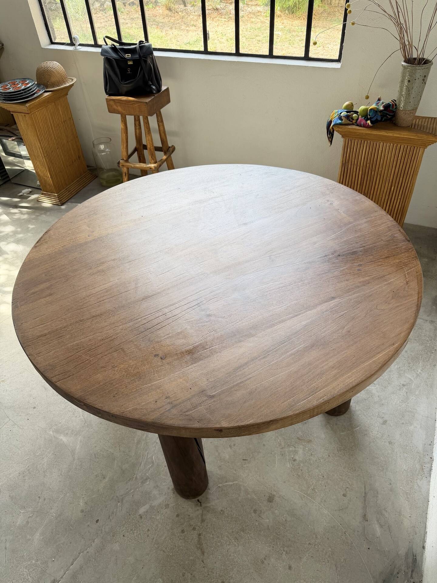 Round table 1950s constructivist walnut