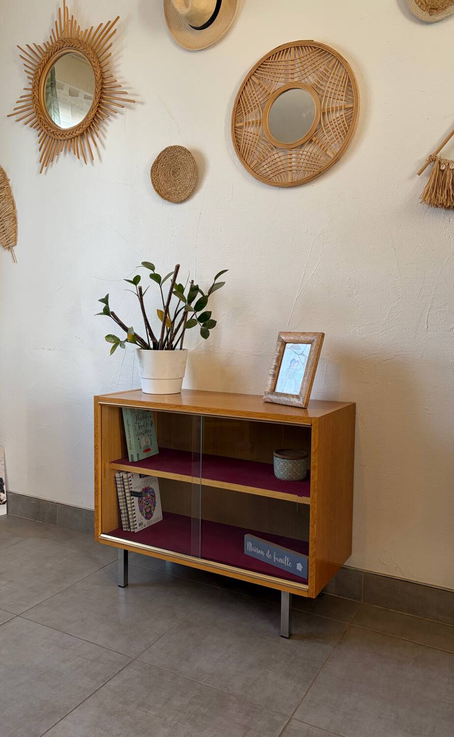 Vintage display cabinet from the 1960s