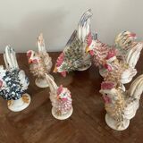 Coqs en porcelaine