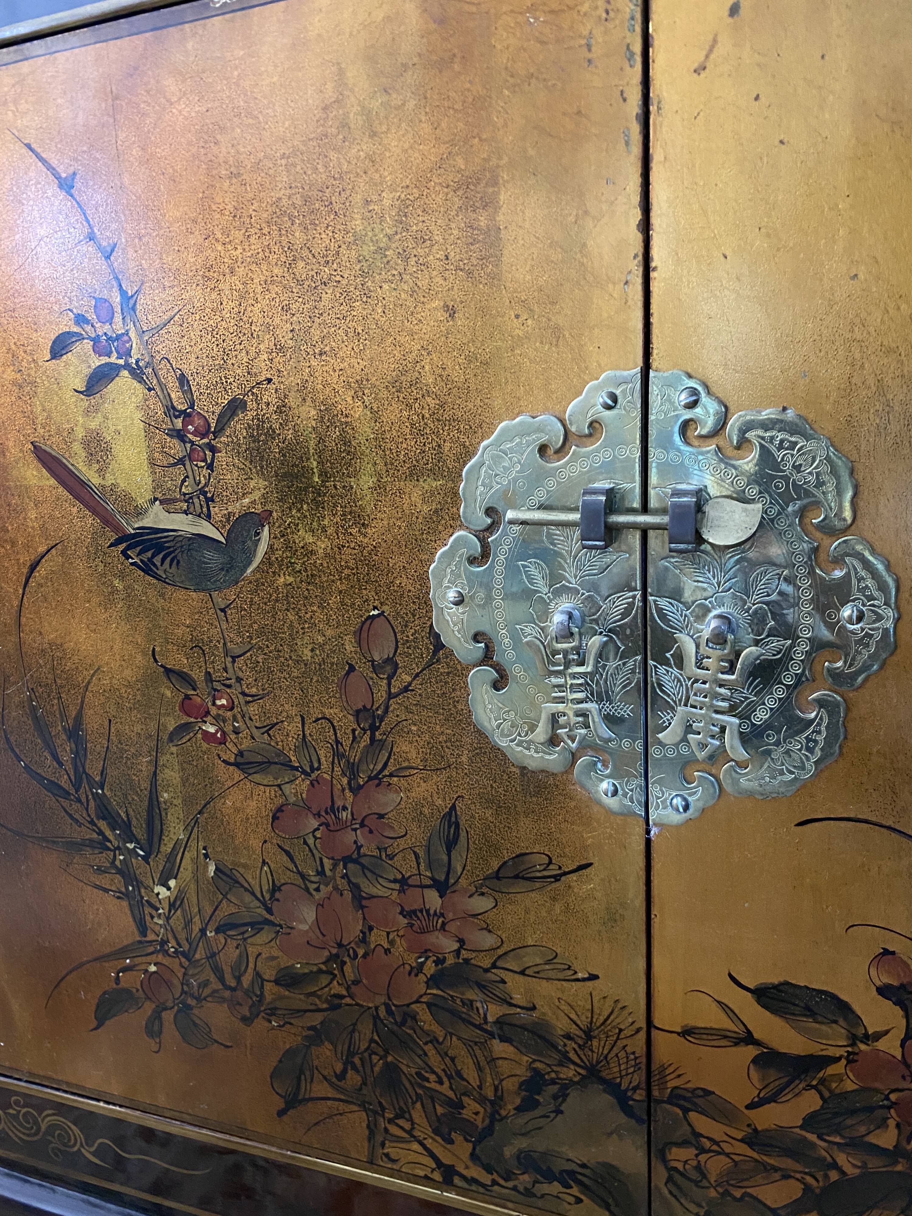 Asian Chinese lacquered sideboard furniture