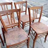 Set of six luterma chairs. Bistro. Pyrographs.