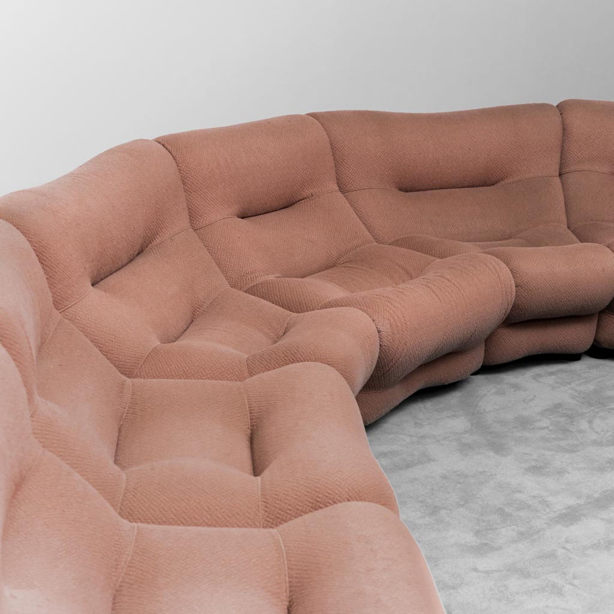 Canapé 7 modules tissu marron Rezia