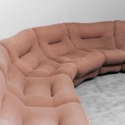Canapé 7 modules tissu marron Rezia