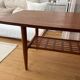 Teak coffee table with woven top